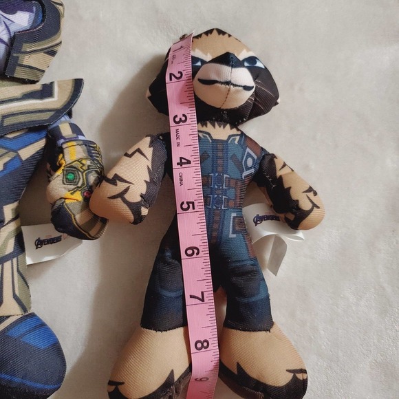 NWOT-Marvel Avengers Endgame Plush Toys Bundle. Rocket Raccoon 9". Thanos 10" - Picture 2 of 6